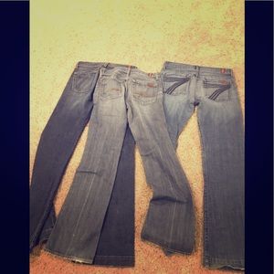7 for all Mankind Flare Jeans 3 pairs